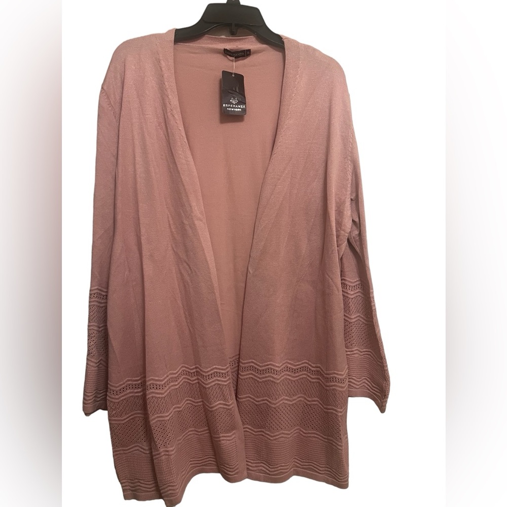 Esperanza Pink Laser Cut Cardigan